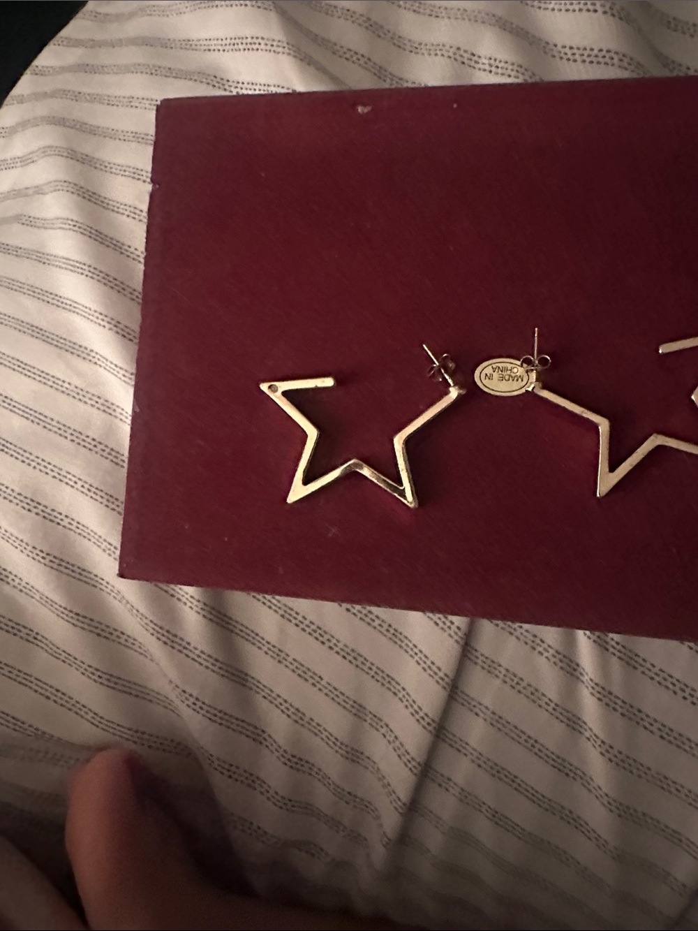 J. Crew Gold Star Outline Hoop Earrings